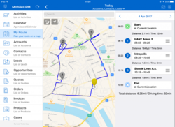 sample in app Route plan