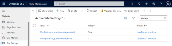 Inspections on Power Platform: Set web API access in site settings