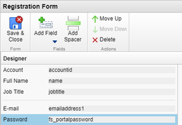 External (portal) users: registration form