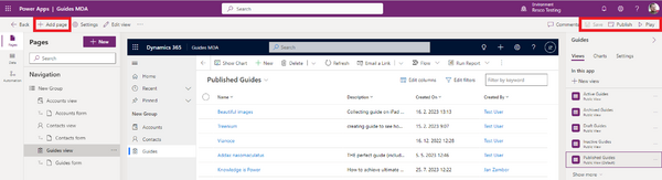Designing power app with guides