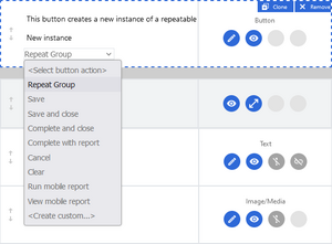 questionnaire button: select action