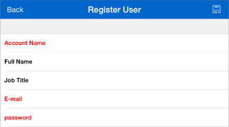 External (portal) users: registration form displayed