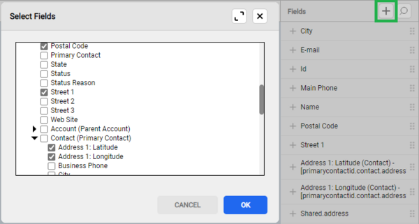 select fields in view