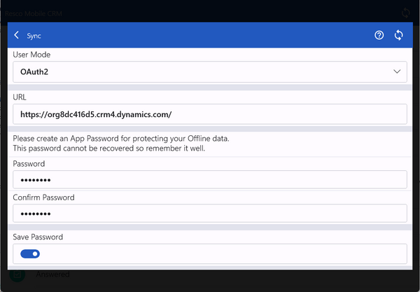 enter URL and password