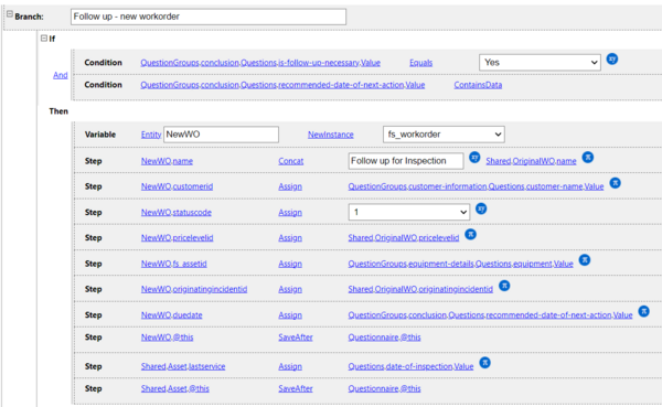 On Save: Create new workorder if next inspection is necessary rule example