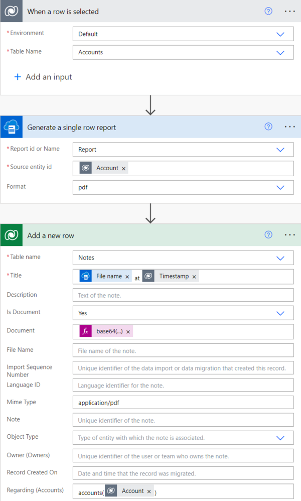 Resco Reports connector: Save report as note