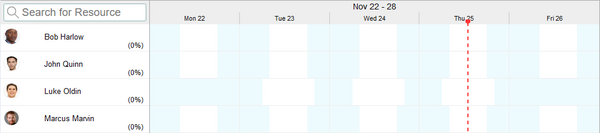 Schedule board timetable with working hours