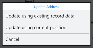 Update address select action