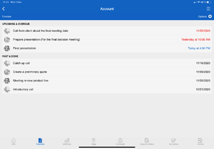 example of timeline in Resco mobile apps - condensed view