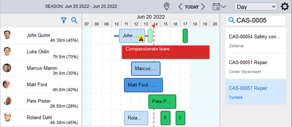 Schedule Board main screen