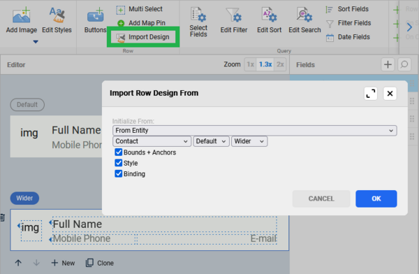 import design in views