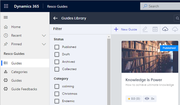 Resco Guides model driven app showcase