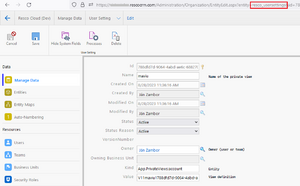 Private views in Resco Cloud, accessed via Admin Console