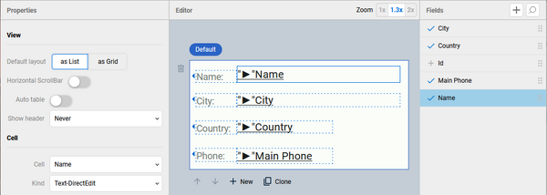 design the view for the parent account