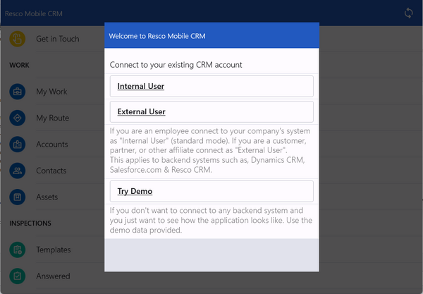 log in as an internal user