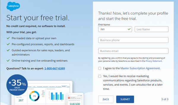 Salesforce trial step 4