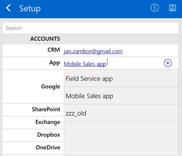 Settings to change between apps
