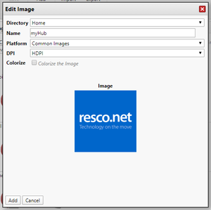 Localization examples: Hub item on home screen: Adding a custom icon for hub