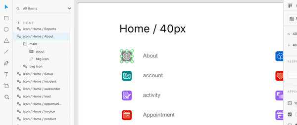 editing icons in the Adobe XD plugin