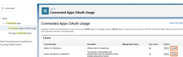 install connected apps