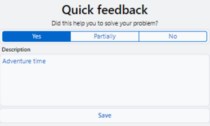 Guide feedack entry example