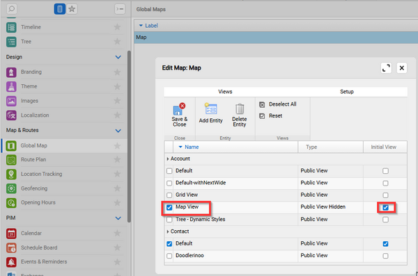 set the view as initial for map