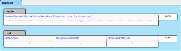 Report designer examples: Create the repeater 3 (add repeater to the report)