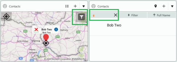 filter associated records in map view