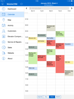 sample in app calendar