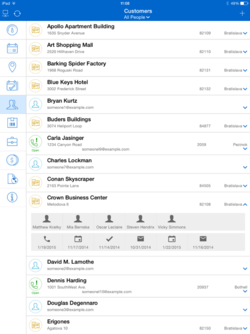 sample in app Accounts, contacts and leads