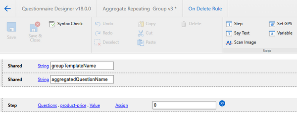 on group delete set price to zero