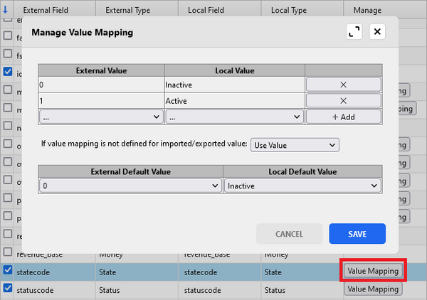 alr=Business Central:Value mapping