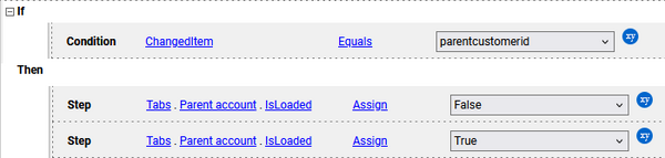 on change rule to reload view