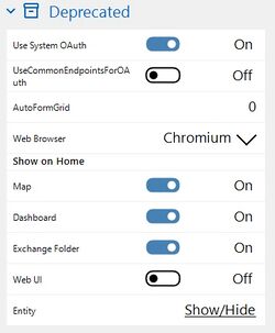 deprecated setup options