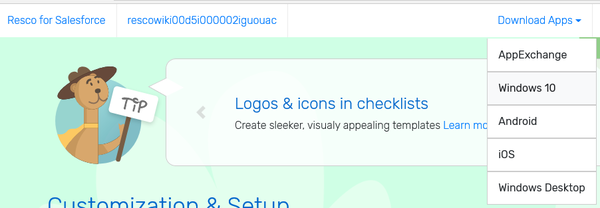 Download and install Resco Mobile CRM for SalesForce step 2