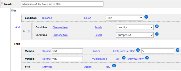 On Change: Simple calculating operation example