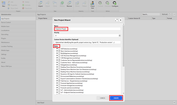 Resco Inspections on Dynamics 365: New app project: New Project 3