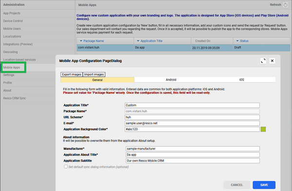 setting up custom mobile apps