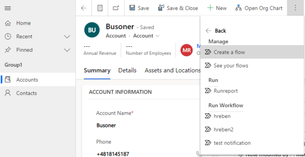 Resco Reports connector: flow setup 2
