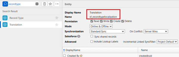 Localization: Record type entity