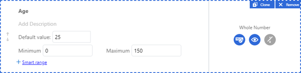 Default value for whole number question type
