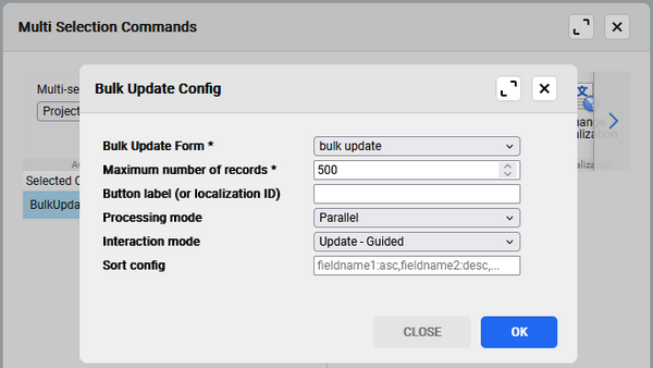 configuration of the bulk update command