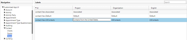 Localization examples: Rename views: Rename view using localization