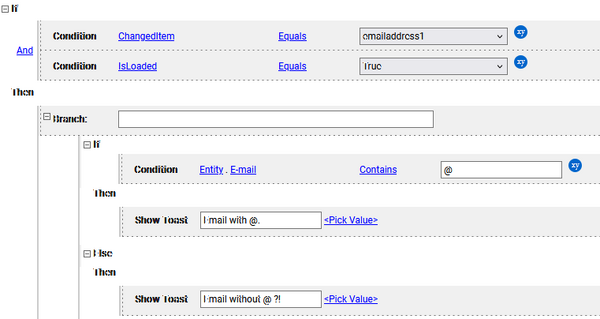 using showtoast in a rule