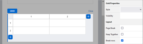 sample grid in report designer
