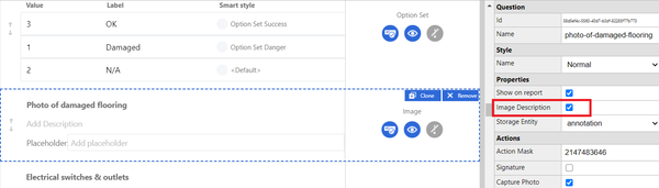 Modify image description in the question properties